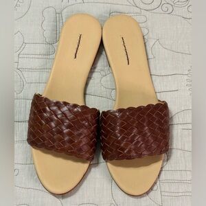 NEW Nisolo ISLA Slide Sandal Sz 9 Brandy Woven Leather